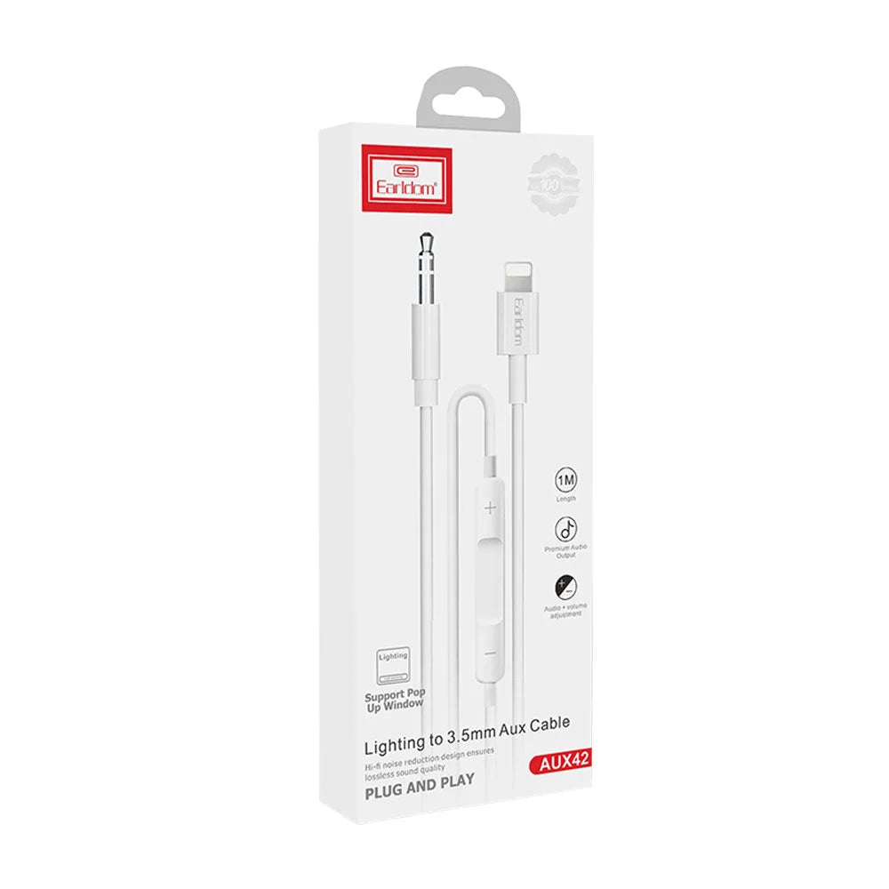 Earldom AUX29 Lightning to Aux 3.5mm 1m